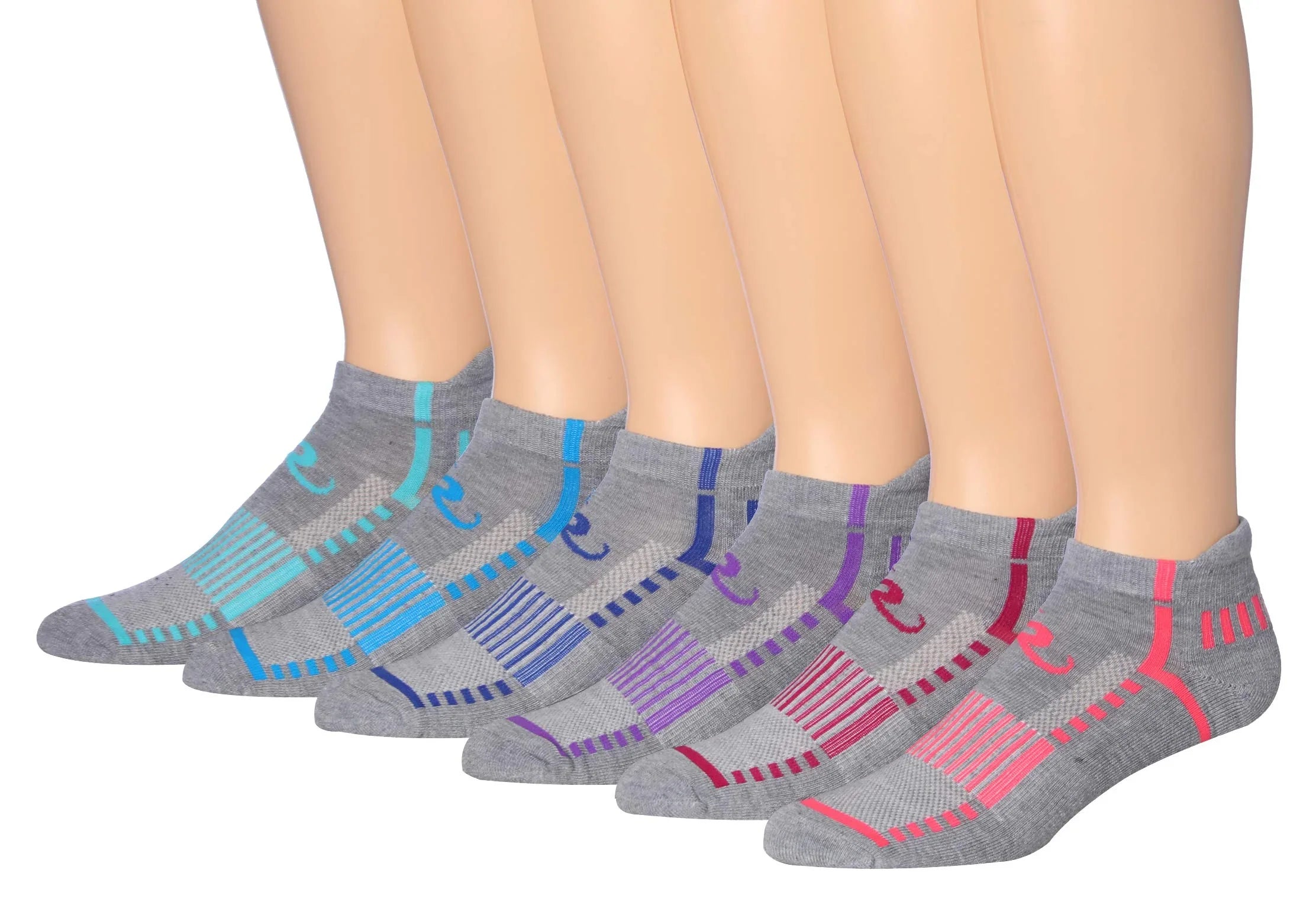 James Fiallo Men's Grey Striped Low cut Socks