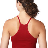 Isadora Paccini Women's Red Sleeveless Ribbed Scoop Neck Womens Cute Tank Tops