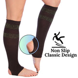 Tipi Toe Women's Stirrup Yoga Socks, Lightweight Knee-High Leg Warmers, Open Heel Non-Slip Design. Ideal for Yoga & Dance