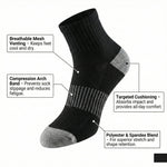 Black sock with features labeled on a white background