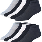  Men's 10 Pairs Classy Extra Lightweight Monochrome Mix Colorful Patterned Low Cut/No Show Socks - Socks