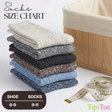 Warm Neutral Colored Cotton Ripped Socks - 6 Pairs