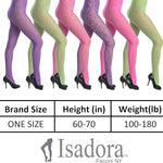 Isadora Paccini Women's 6-Pack Fishnet Lace See-Through Midnight Patterned Pantyhose Tights, One Size Fits Most, Black - Socks
