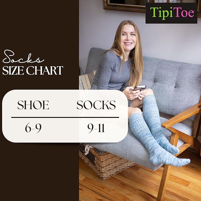 Women's 3-Pairs Ragg Marled Elegant Colorful Patterns Knee High Wool-Blend Boot Socks - Socks