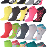 Tipi Toe Women's & Girls 20 Pairs Colorful Patterned Pet Lover's Pastel Pop Cute Ankle Socks For Women