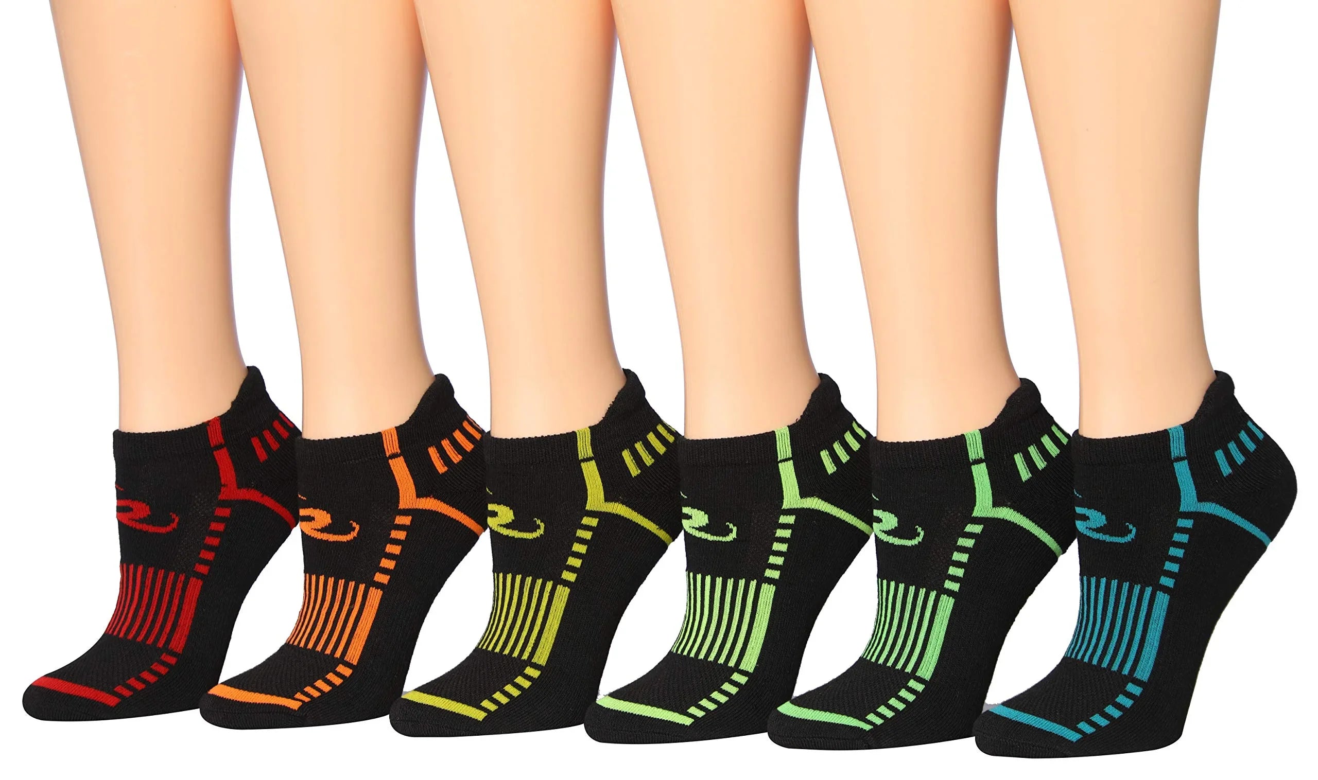 RONNOX Women's 6-Pairs Low Cut Running & Athletic Performance Tab socks Socks Medium/Large WRLT17-B-ML -  Socks