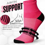 Women's 12-Pairs Running & Athletic Sports Performance Rainbow Spectrum Black-Checkered Center Ankle/Quarter Socks