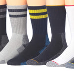 JAMES FIALLO Men's Comfortable Hiking & Outdoor Crew Socks, (10-13 / Shoe: 6-12, Z 6 Pairs. Comfortable Hiking Socks.) - Tipi Toe Socks