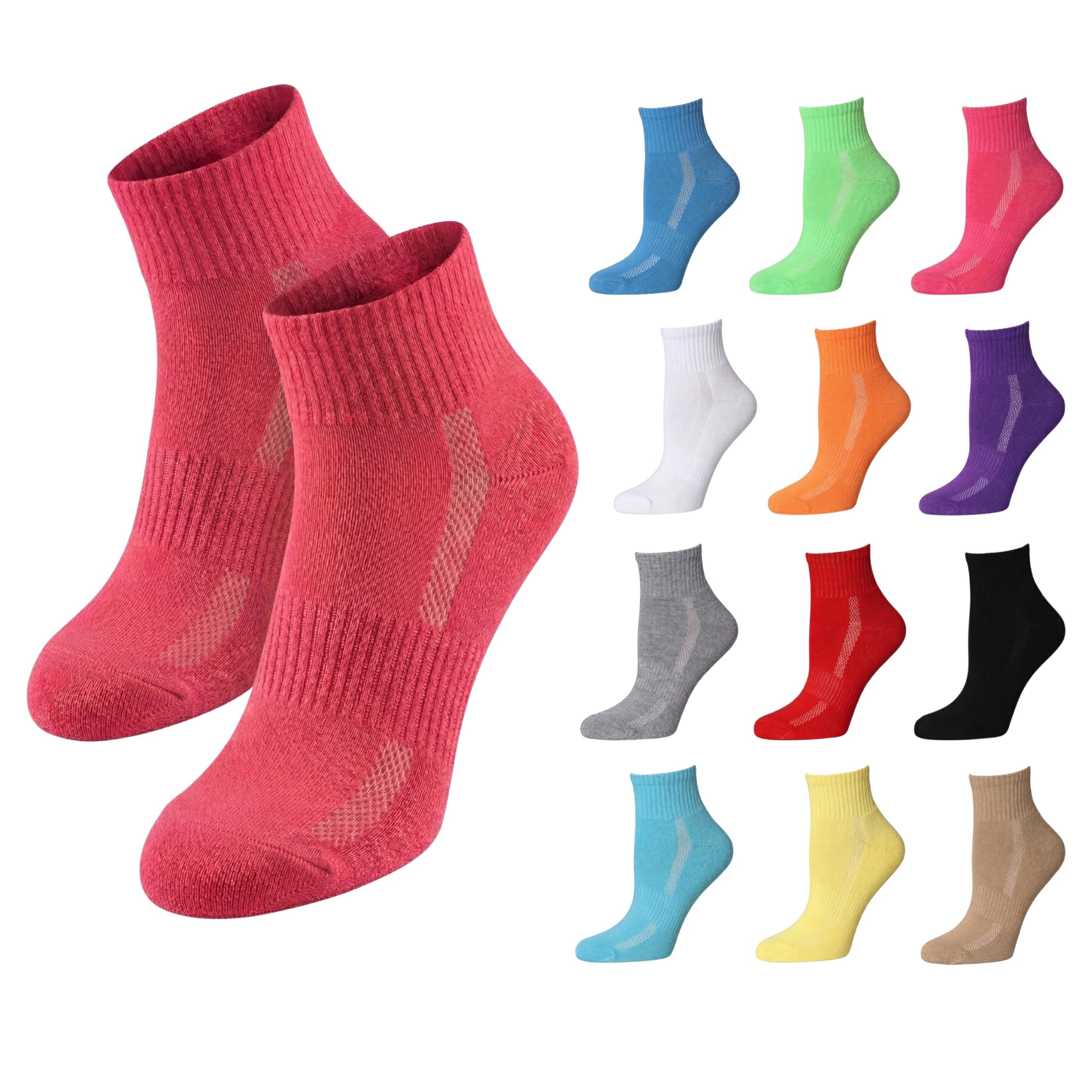 Colorful socks displayed on a white background