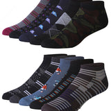  Men's 10 Pairs Classy Extra Lightweight Shadow Spectrum Colorful Patterned Low Cut/No Show Socks - Socks
