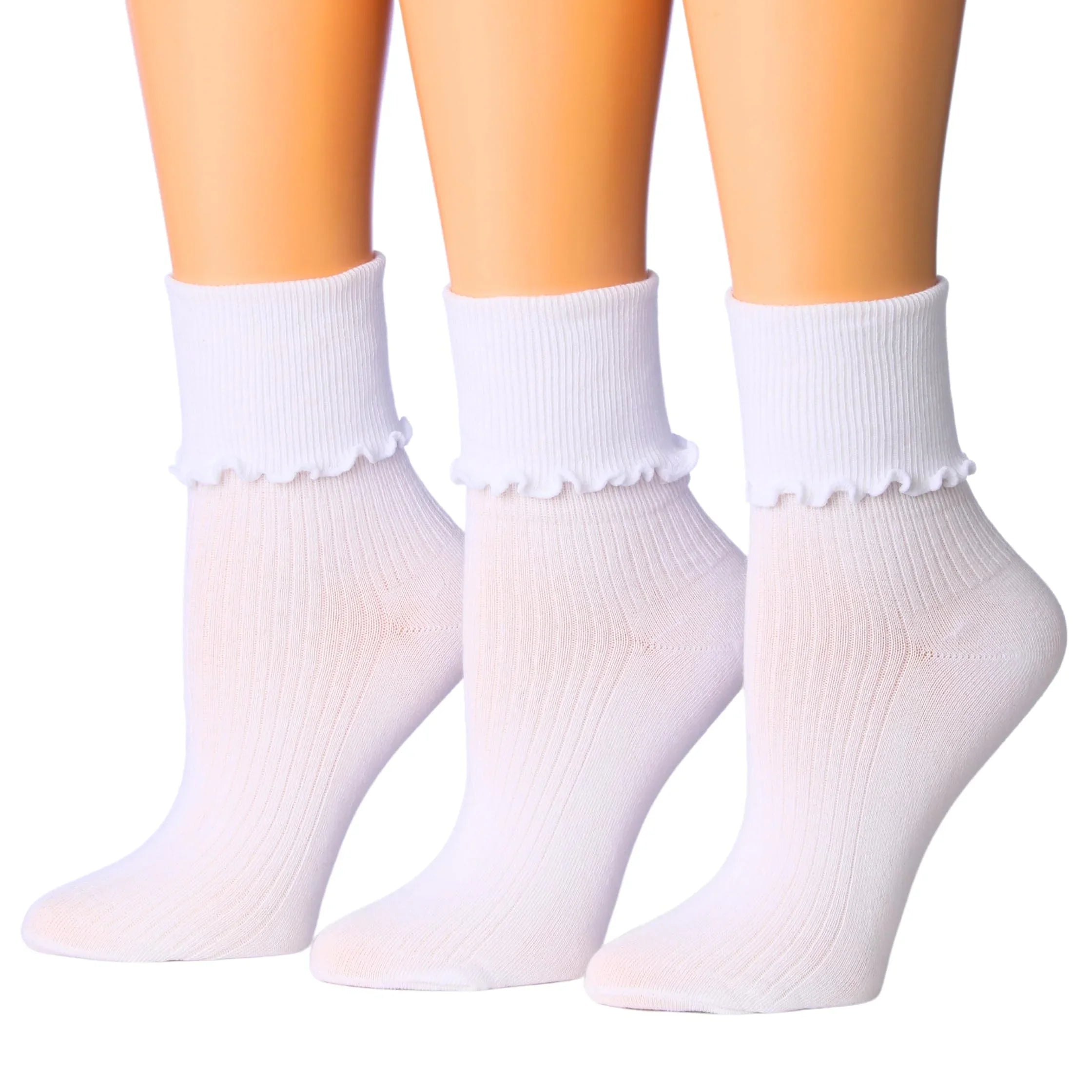 White Cuff Ruffle Socks