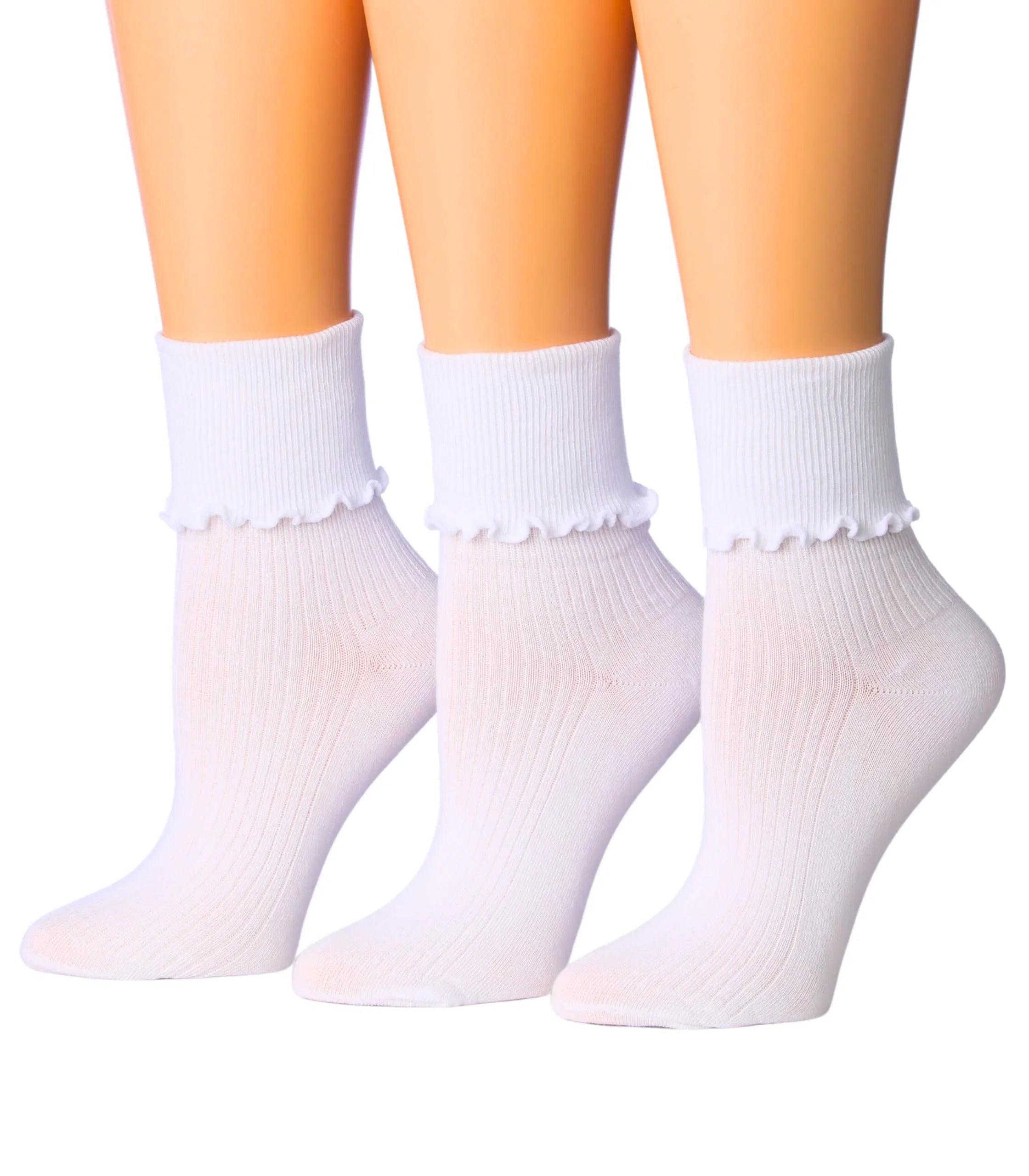 White Cuff Ruffle Socks