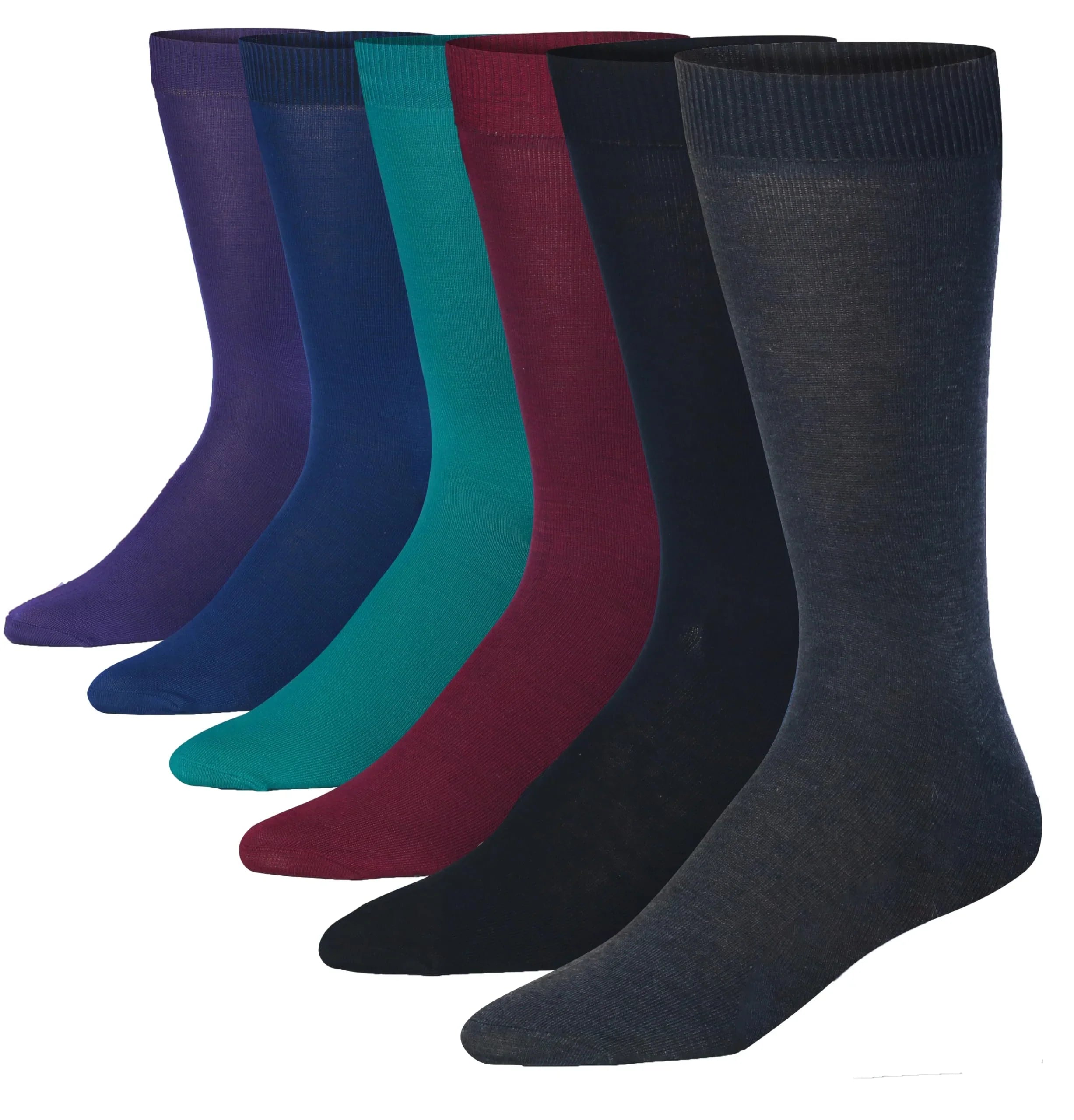 JAMES FIALLO Mens 6-Pairs Funky Holiday Harmony Colorful Patterned Crew Dress Socks - Tipi Toe Socks