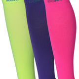 Tipi Toe Unisex Calf Compression Sleeve 3-Pairs Nature Palette Calf Compression Tube Sleeves 12-14 mmHg Great for Athletic & Medical Use