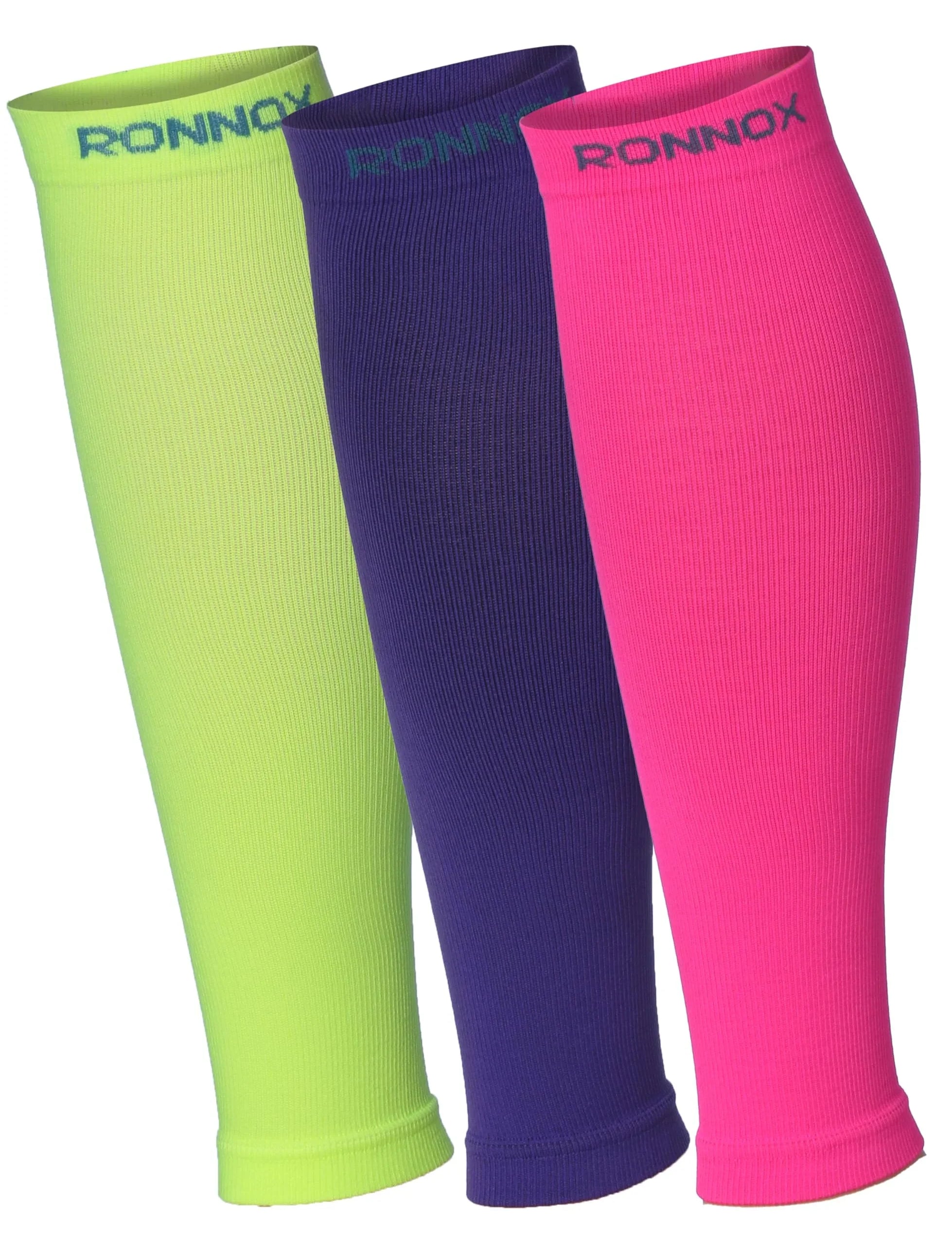  Unisex Calf Compression Sleeve 3-Pairs Nature Palette Calf Compression Tube Sleeves 12-14 mmHg Great for Athletic & Use -  Socks