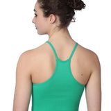 Isadora Paccini Women's Green Sleeveless Ribbed Scoop Neck Cute Tank Tops for Women