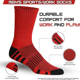 Men's 6 Pairs Cushion Crew Socks Comfortable Performance Socks for Running, Hiking, and Athletic Activities