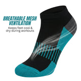 Women's Solid Black Rainbow Socks - 6 Pack