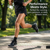 Person running outdoors with text about athletic wear