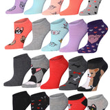 Tipi Toe Women's & Girls 20 Pairs Colorful Patterned Bold Pattern Mix Cute Ankle Socks For Women