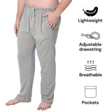 JAMES FIALLO Men's Grey Medium Cotton Knit Pajamas Comfortable Relaxed Fit Durable Men's Sleepwear