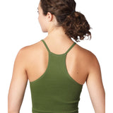 Isadora Paccini Women's Olive Green Sleeveless Ribbed Scoop Neck Tank Tops for Women