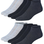 JAMES FIALLO Men's 10 Pairs Classy Extra Lightweight Dark Neutral Mix Colorful Patterned Low Cut/No Show Socks - Tipi Toe Socks