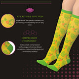 3-Pairs Compression Socks for Men & Women Solid Plain Black Knee High Socks (12-14 mmHg) - Socks