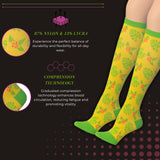 Tipi Toe 3-Pairs Compression Socks for Men & Women Mystic Monochrome Black with White Violet Space Dye Accents Patterned Knee High Socks (12-14 mmHg)