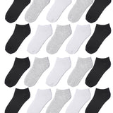  Kids Boys 20 Pairs Classy Lightweight Novelty White Grey Black Pattern Low cut/No show socks -  Socks