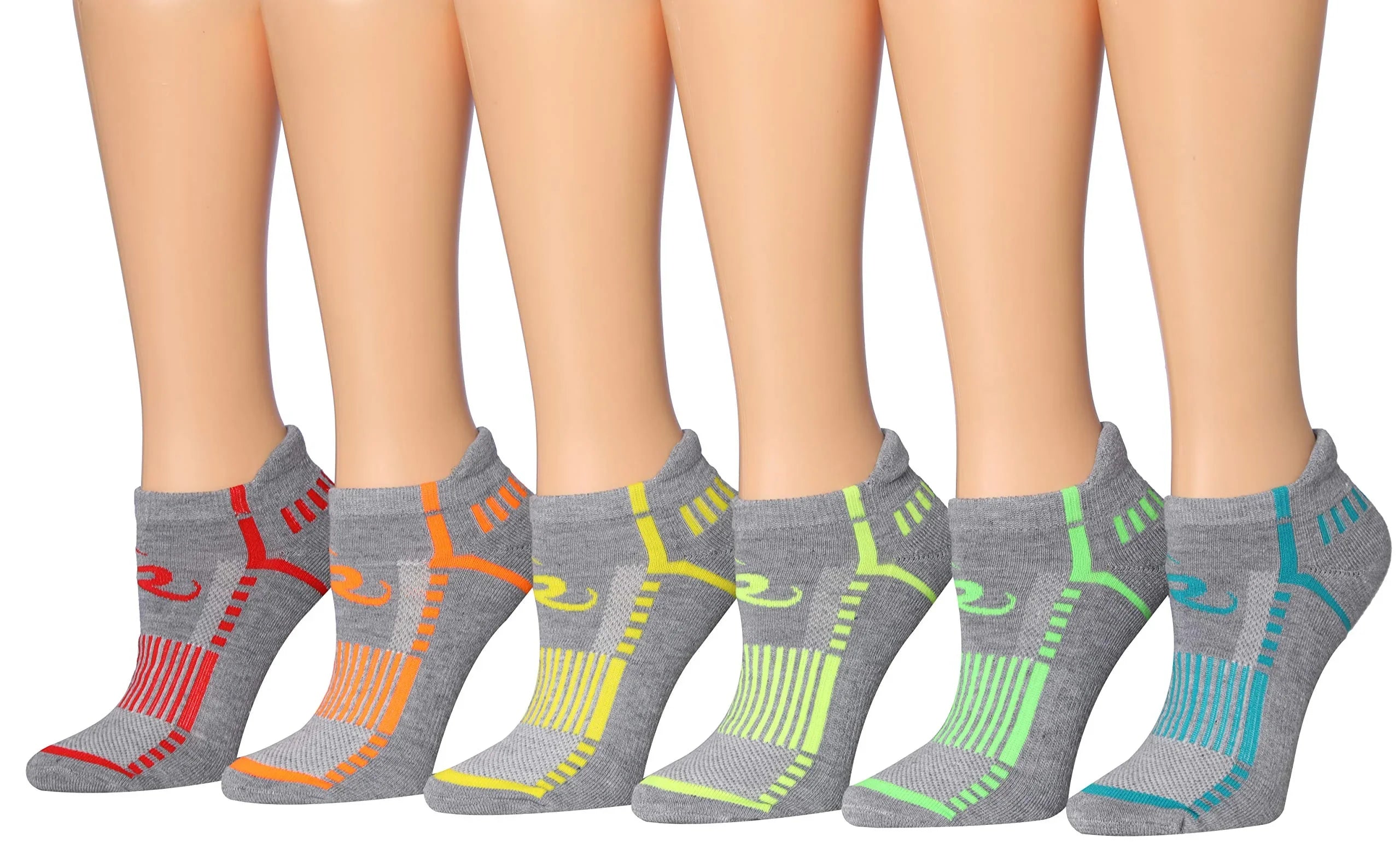 RONNOX Women's 6-Pairs Low Cut Running & Athletic Performance Tab socks Socks Medium/Large WRLT19-B-ML -  Socks