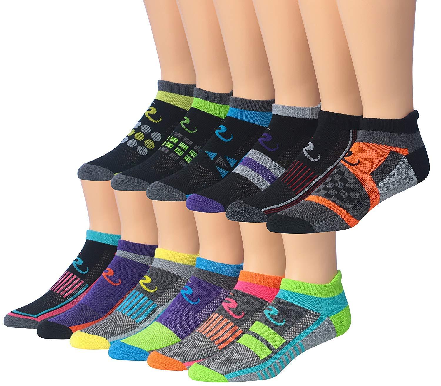RONNOX Men's 12-Pairs Low Cut Running & Athletic Performance Socks Medium/Large MRLT02-AB - Tipi Toe Socks
