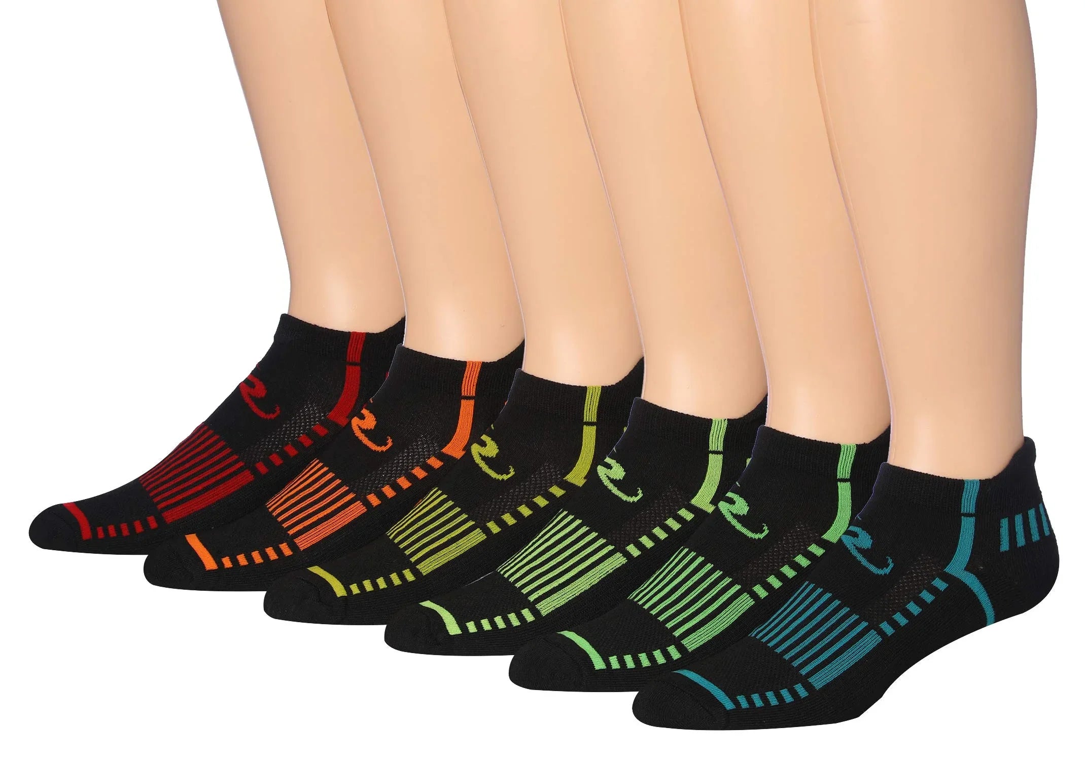 RONNOX Men's 6-Pairs Low Cut Running & Athletic Performance Tab Socks Medium/Large MRLT17-B-ML - Socks