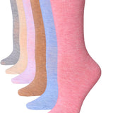 Women's Pastel Crew Socks - 6 Pack