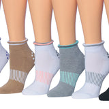 RONNOX Women's 6-Pairs Anti-Skid Non-Slip Silicone-Gripper Low Cut Cushioned Socks, For Yoga Pilates & Barre, Medium/Large RY01-B - Socks