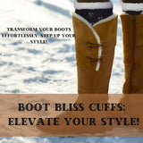 Women's 3 Pairs Horizontal Harmony White Red Brown Sideways Knitted Leg Warmer Boot Cuffs With Fleece Fuzzy Lining