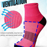 Women's 6-Pairs Running & Athletic Sports Performance White Color-Sole Blue Green Yellow Quarter Socks - Socks