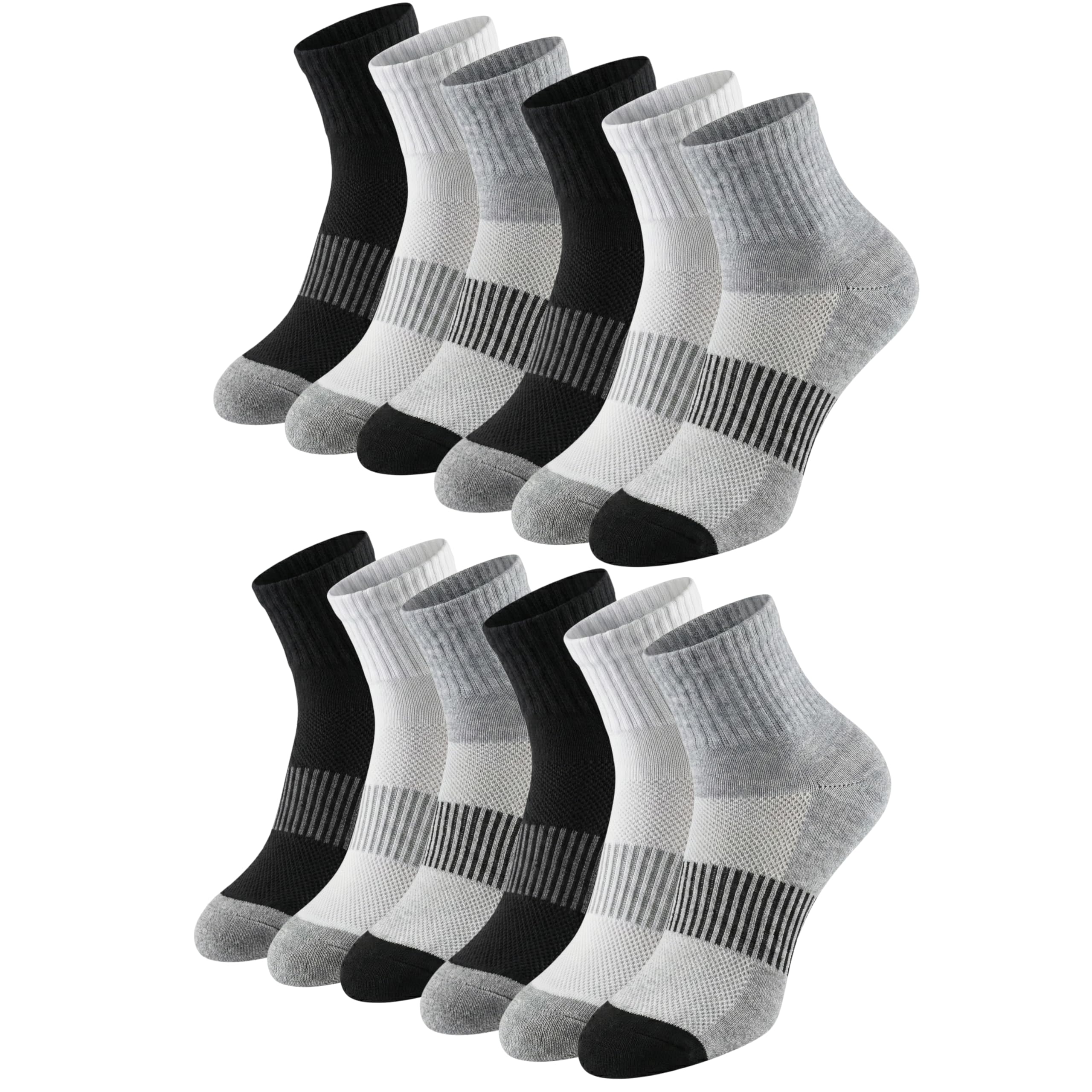 Set of black and gray socks on a white background