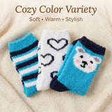 Anti-Skid Snowfall Serenity Fuzzy Socks - 3 Pairs