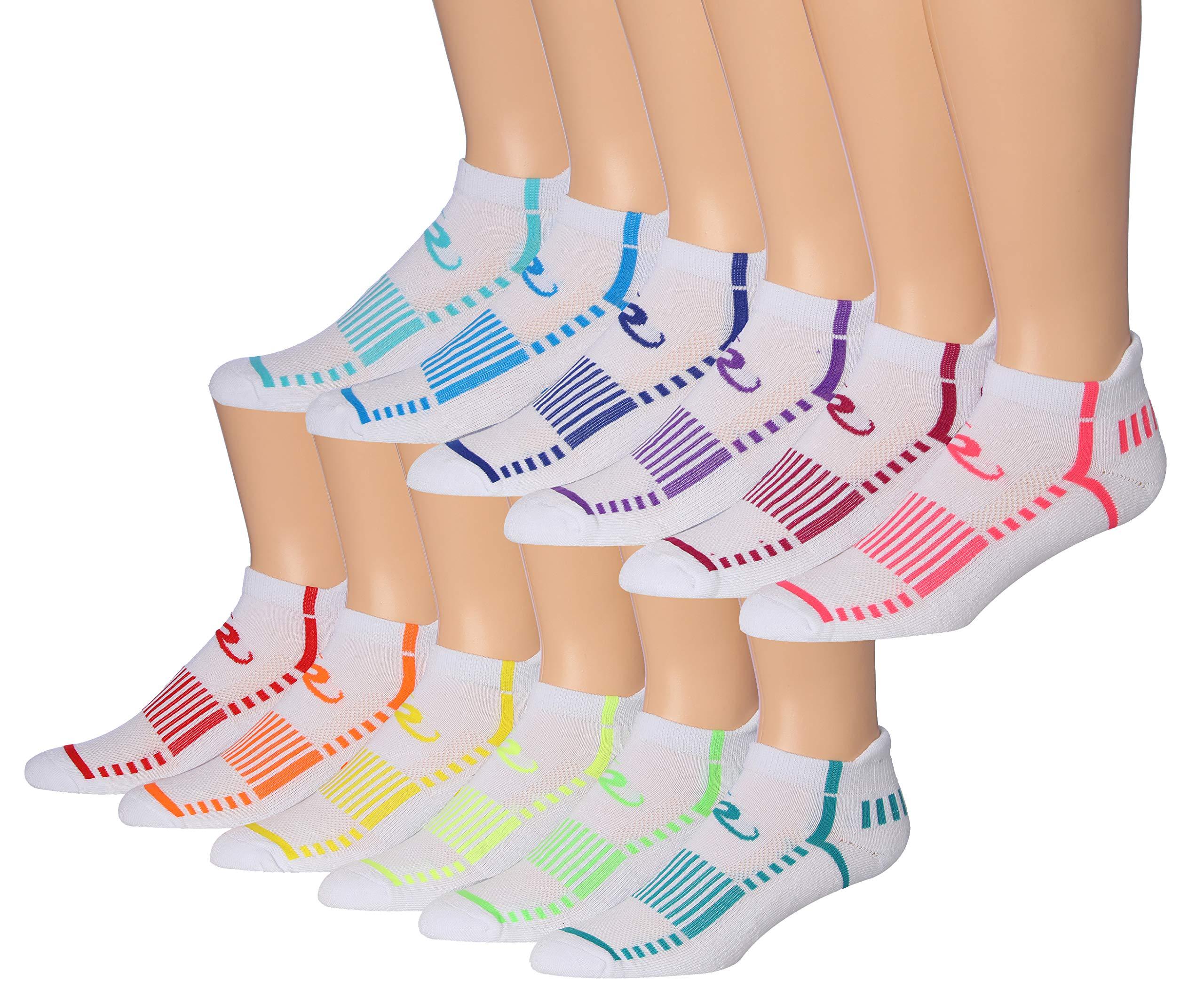 RONNOX Men's 12-Pairs Low Cut Running & Athletic Performance Tab Socks Medium/Large MRLT18-AB-ML - Tipi Toe Socks