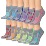RONNOX Women's 12-Pairs Low Cut Running & Athletic Performance Tab Socks Medium/Large WRLT19-AB-ML - Socks