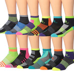 RONNOX Men's 12-Pairs Running & Athletic Sports Performance Ankle/Quarter Socks, MRQ04-AB-ML - Tipi Toe Socks