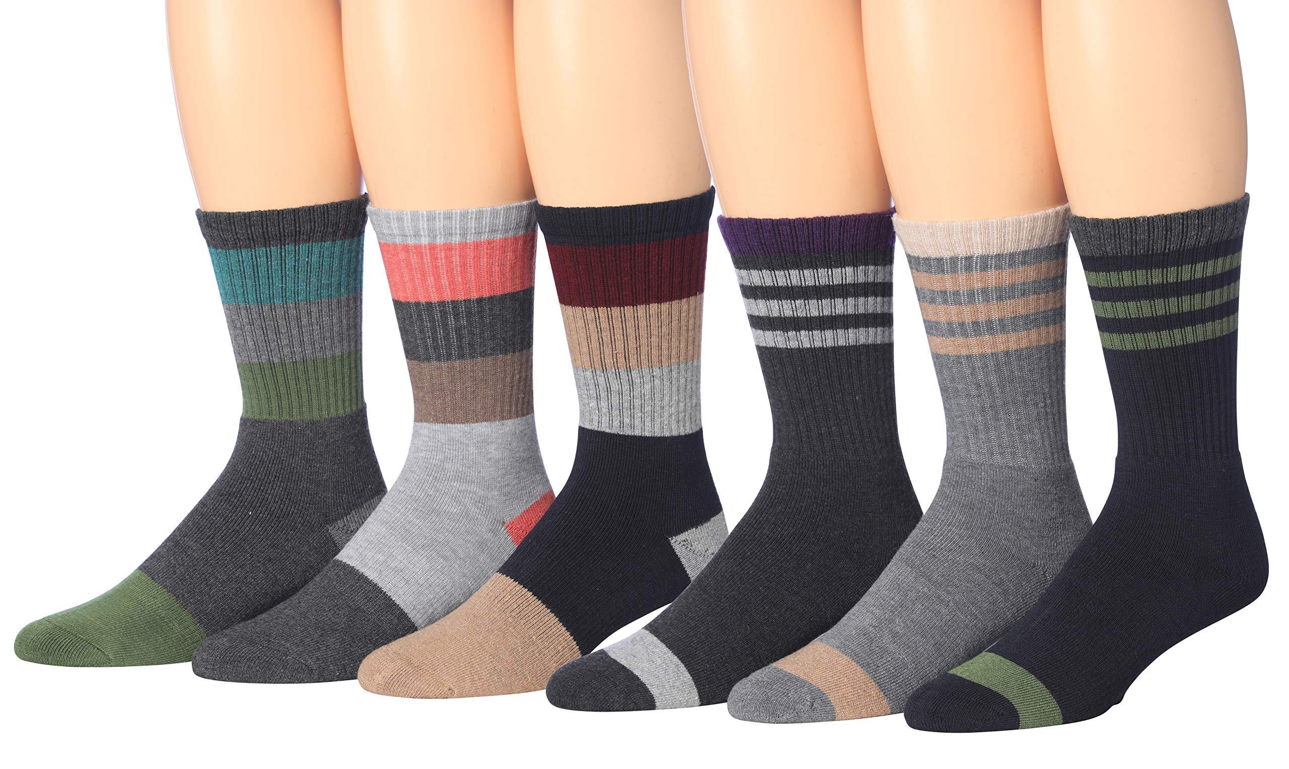 RONNOX Wool Blend Trekking Hiking Outdoor Sports Performance Cushioned Crew Socks, For Men & Women 6 Pairs RHK15-16-L - Tipi Toe Socks