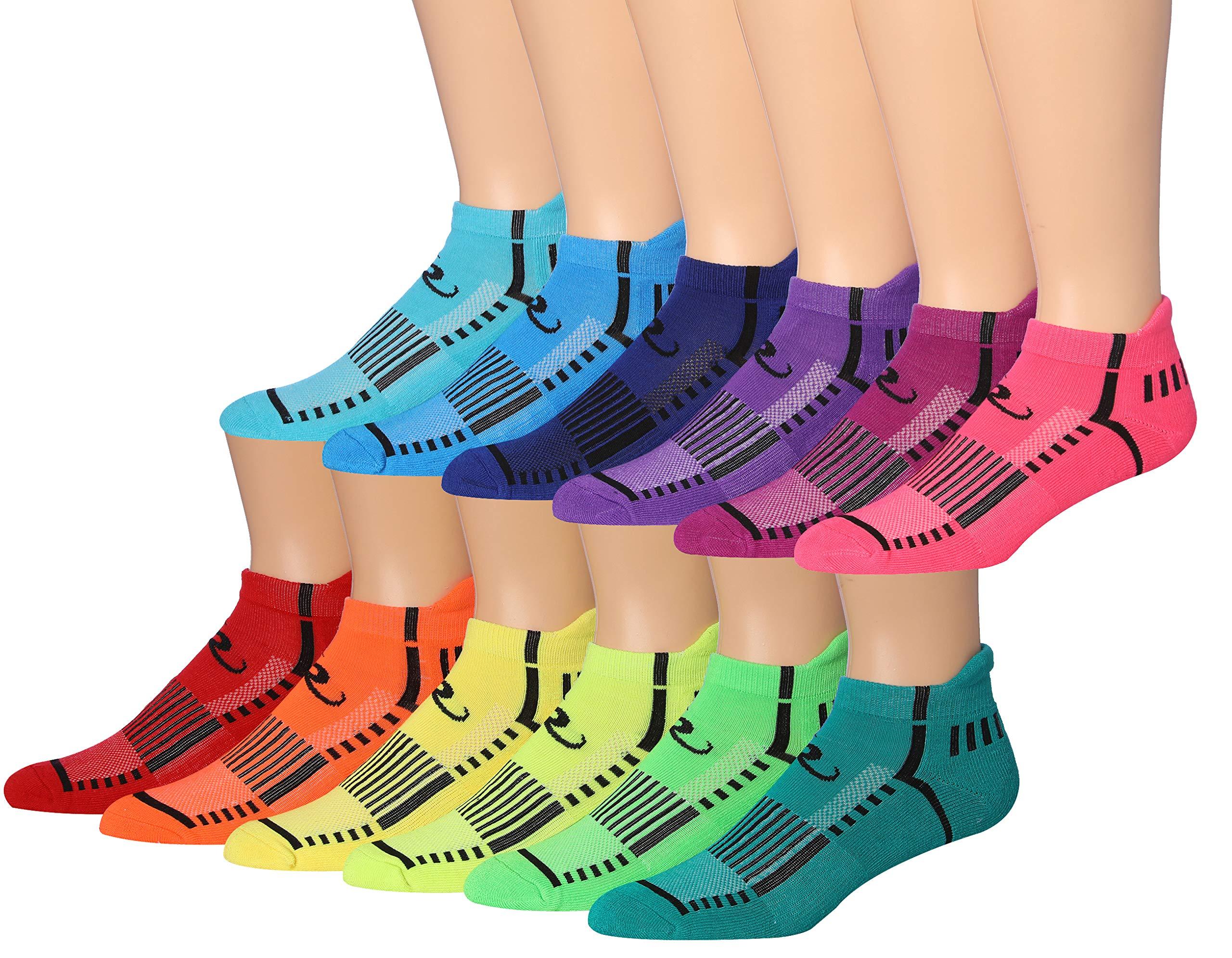 RONNOX Men's 12-Pairs Low Cut Running & Athletic Performance Tab Socks Medium/Large MRLT16-AB-ML - Tipi Toe Socks