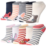  Women's & Girls 10 Pairs Critter Comfort Colorful Patterned Ankle/Low Cut Socks -  Socks