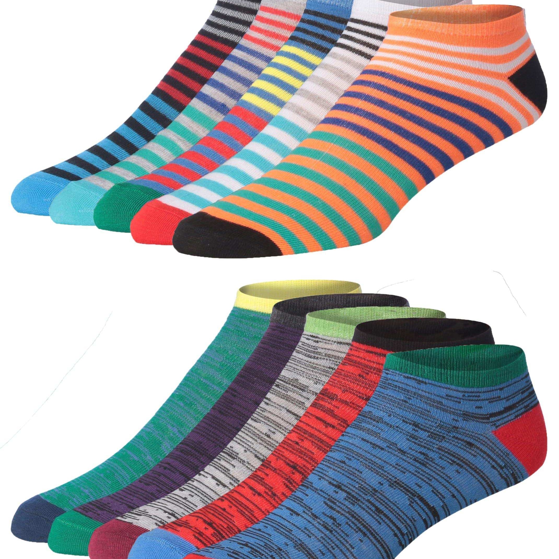 Men's Colorful Stripe Low Cut Socks
