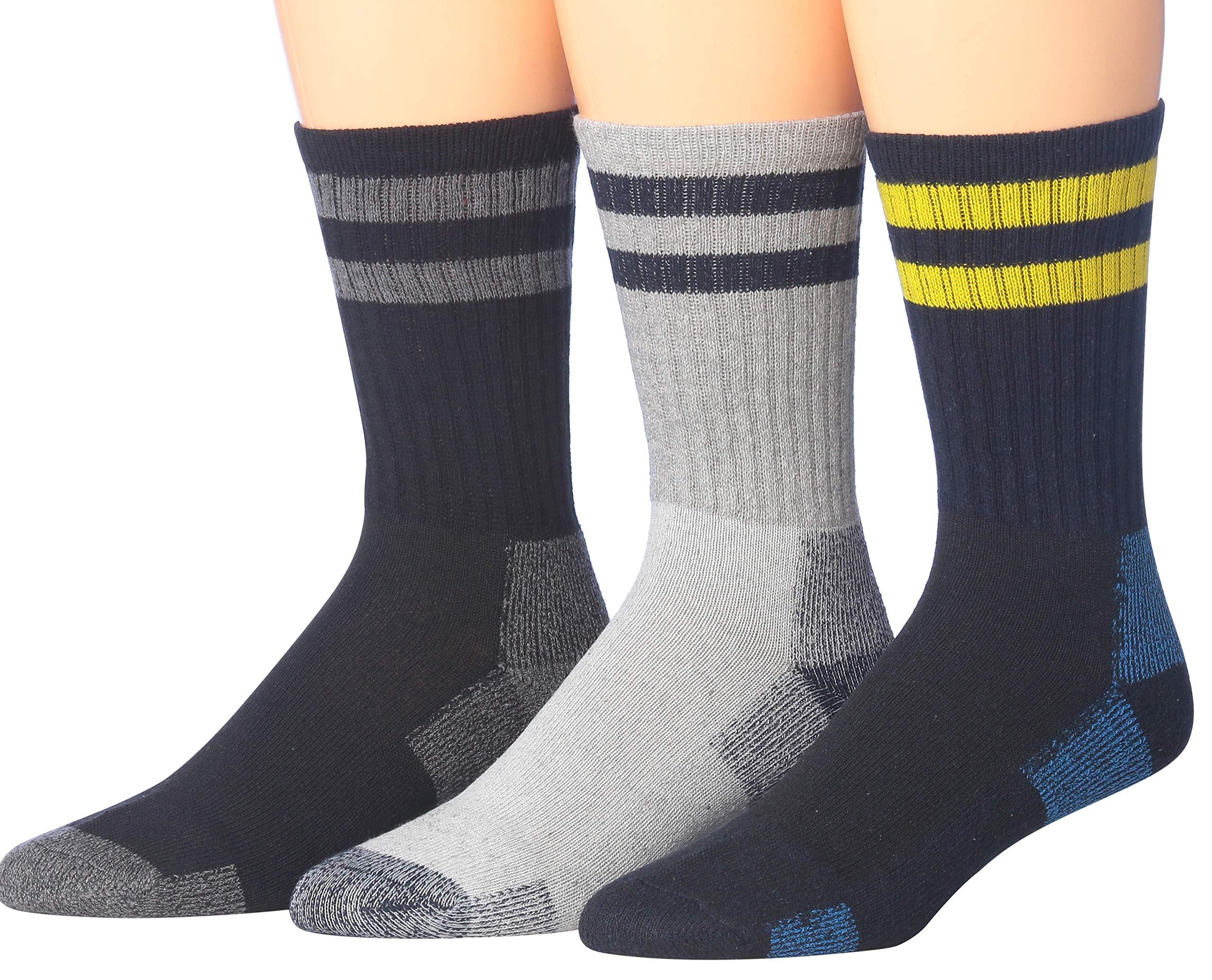 JAMES FIALLO Men's Outdoor Heavy Weight Boot Hiking Socks 3-Pair Pack - Tipi Toe Socks