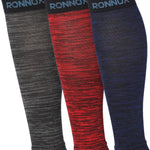  Unisex 3-Pairs Bright Colored Spectral Threads Calf Compression Tube Sleeves 12-14 mmHg Great for Athletic & Use -  Socks