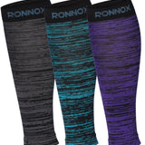 Tipi Toe Unisex 3-Pairs Bright Colored Cosmic Weave Calf Compression Tube Sleeves 12-14 mmHg Great for Athletic & Medical Use