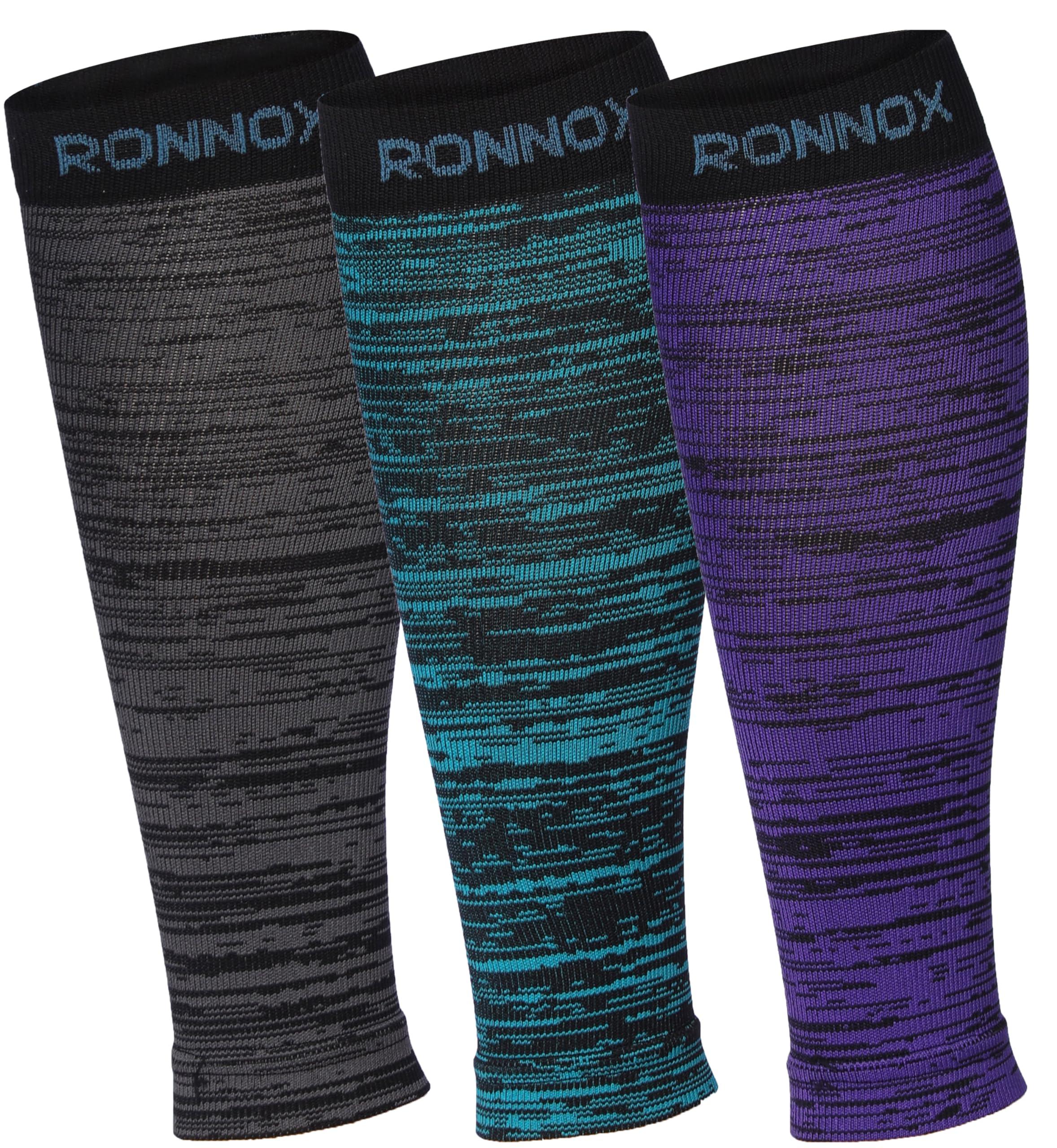  Unisex 3-Pairs Bright Colored Cosmic Weave Calf Compression Tube Sleeves 12-14 mmHg Great for Athletic & Medical Use -  Socks